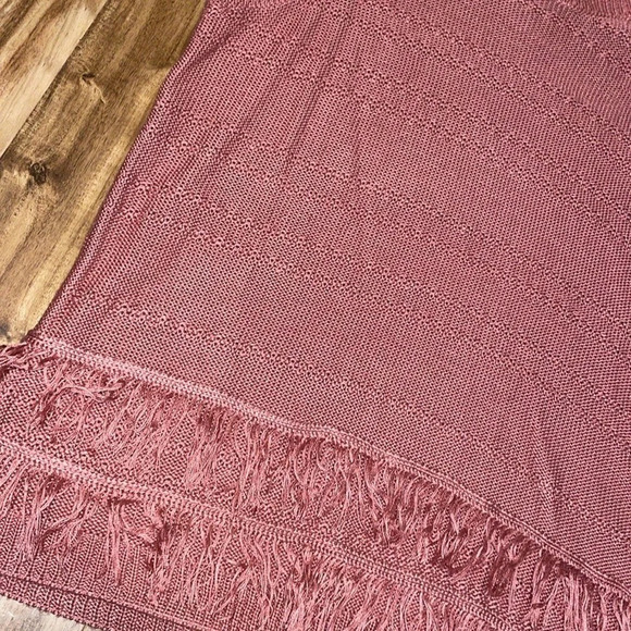 Wonderly women’s Large sweater top knit sleeveless rose pink fringe hem casual - Picture 3 of 7